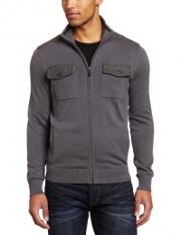 Kenneth Cole Men's Full-Zip Double-Pocket Mock-Neck Sweater