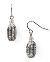 Beaming crystals in an open silhouette dress up this simply styled pair of Lauren Ralph Lauren French-wire earrings.