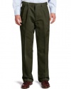 Dockers Men's Comfort Khaki D4 Relaxed Fit Pleated Pant, Olive, 40x29