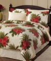 Make your escape. Featuring blooming botanicals on a subtle basketweave design, the Aruba comforter set has everything you need to transform your bedroom into a tropical retreat. Coordinating sheeting completes the look with style. (Clearance)