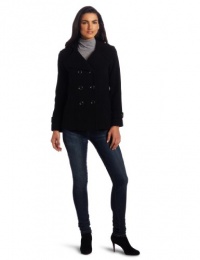 Kenneth Cole Reaction Women's Double Breasted Hooded Pea Coat