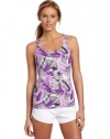 Calvin Klein Performance Women's Swirl Print Tank Tee, Electric Lilac Combo, Small