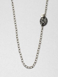 EXCLUSIVELY AT SAKS. From the Plaquette Collection. A sterling silver link chain with a marcasite encrusted plaque detail is crafted as a celebration of the founding years of this brand. Sterling silverMarcasiteLength, about 39Slip-on styleMade in Italy 