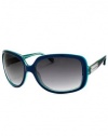 Avilla Fashion Sunglasses: Navy-Green/Gray Gradient