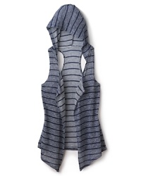 Aqua Girls' Stripe Vest with Hood - Sizes S-XL