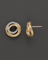 Diamond and 18K yellow gold circular link earrings from Marco Bicego's Jaipur collection.