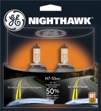 GE H7-55NH/BP2 Nighthawk Automotive Replacement Bulbs, Pack of 2