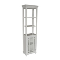 Elegant Home Fashions Neal Collection Shelved Linen Tower, White