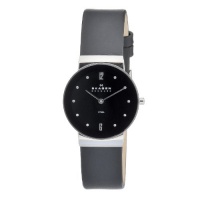 Skagen Womens O358LSLBB Quartz Black Dial Stainless Steel Watch