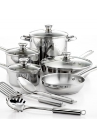 Stainless steel sets the standard for excellence in your space. A non-reactive, dishwasher-safe collection powers your cooking with heavy-duty encapsulated impact-bonded constructions that provide quick & even heat. Including all of the basics for an efficient & versatile kitchen, this set makes it easy to go gourmet. Lifetime warranty.