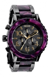 Nixon Men's 42-20 Chrono Analog Watch, Color: Gunmetal / Velvet