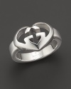 From the Love Britt collection, a beautifully-crafted sterling silver heart ring, engraved with GG signature. Designed by Gucci.