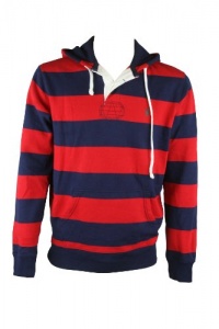 Polo by Ralph Lauren Mens Navy Red Stripe Logo Hoodie Sweatshirt M