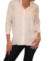 Vince Button Down Shirt in Ivory Size XS