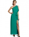 BCBGMAXAZRIA Women's Kendal One Shoulder Gown, Ultra Green, 2