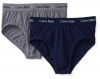 Calvin Klein Men's Stretch 2 Pack Hip Brief with Keyhole, Resort/Spear, Medium