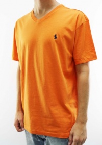 Polo Ralph Lauren Men's V-Neck Short Sleeve T-Shirt Classic Orange PRL