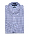 Tommy Hilfiger Men Custom fit Plaid Long Sleeve Logo Shirt