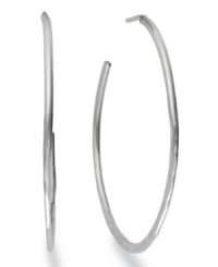 A trendy take on a traditional design. Studio Silver's open hammered hoop earrings are a must for every contemporary woman's collection. Crafted in sterling silver. Approximate diameter: 2 inches.