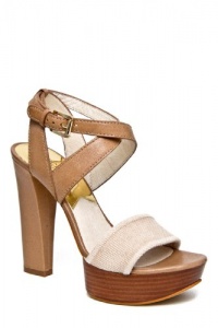 MICHAEL Michael Kors Nadina Platform Sandal (Dark Khaki, 7)