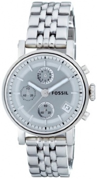 Fossil Women's ES2198 Stainless Steel Bracelet Silver Analog Dial Multifunction Watch