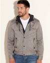 GUESS Thomas Nylon Jacket, DARK SHADOW GREY (SMALL)