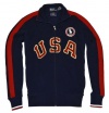 Polo Ralph Lauren Men Big Logo USA Olympic Team Full-zip Athletic Jacket (XXL, Navy/red/off white)