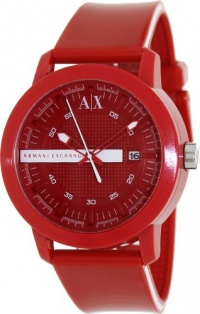 Armani Exchange Red Dial Red Plastic Mens Watch AX1235