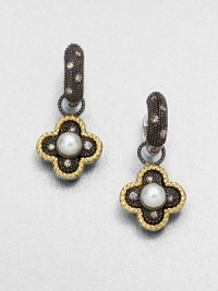 From the Pebble Collection. Blackened sterling silver and 18k gold creates a high-contrast design with glittering grey diamonds; perfect for your favorite hoops. Grey diamonds, .18 tcw18k goldBlackened sterling silverFixed baleImported Please note: Earrings sold separately.