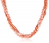 4 Row Swarovski Coral Coated Pearls and Pink Freshwater Pearl Gold Tone Clasp Necklace, 18