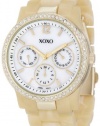 XOXO Women's XO5521 Plastic Horn Bracelet with Rhinestones on Gold Case Watch