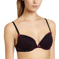 Betsey Johnson Women's Flocked Heart Plunge Bra