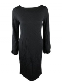 Lauren Ralph Lauren Womens Petite Black Wool Boat Long Sleeve Dress PM