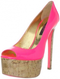 Ruthie Davis Women's Candy Peep-Toe Pump,Coral/Hot Pink,39 EU / 9 2A(N) US