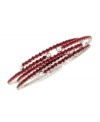 Simple chic. The stylish coil bracelets in this set from Nine West are crafted from silver-tone mixed metal with colorful red glass stones adding a vibrant touch. Approximate diameter: 2-1/4 inches.