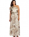 Jessica Howard Women's Plus-Size One Shoulder Maxi Dress