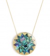 House of Harlow 1960 Sunburst Abalone Gold Pendant Necklace