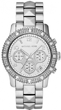 Women's Stainless Steel Quartz Chronograph Crystal Silver Tone Dial