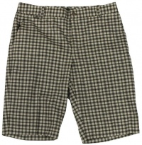 Lauren Active Women's Stretch Cotton Plaid Golf Shorts (Terrain Olive Green)