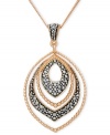 Add some glitter and glam to your look. Genevieve & Grace's pretty graduated teardrop pendant features sparkling marcasite in 18k rose gold over sterling silver. Approximate length: 18 inches. Approximate drop: 1-7/8 inches.