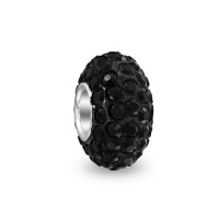 Bling Jewelry Sterling Silver Black Swarovski Crystal Bead Pandora Compatible