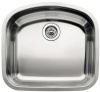 Blanco BL440249 Platinum Series BlancoWave 10-Inch Undermount Deep Single Bowl, Satin Polished