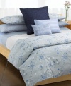 Calvin Klein Home Blue Flower King Sham, Ivory