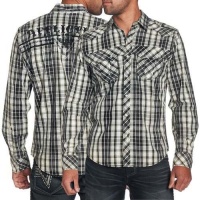 Affliction Ultimate Predator Long Sleeve Button-Up Woven Shirt - Military Green