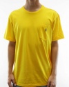 Polo Ralph Lauren Men's Crew Neck T-Shirt Chest Pocket Yellow Short Sleeve-Large