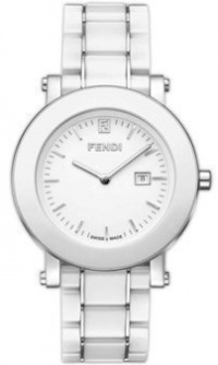 Fendi F642140 Ladies Watch Round White Dial Ceramic