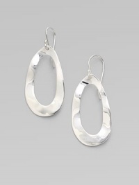 From the Scultura Collection. A newly textured oval design in gleaming sterling silver.Sterling silver Ear wire Drop, about 1¾ Imported