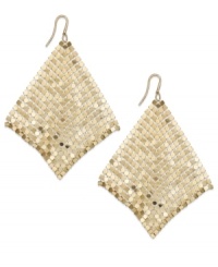 Disco chic. These shimmering mesh earrings from Alfani add the spark your evening wardrobe needs. Crafted in gold tone mixed metal. Approximate drop: 3 inches.