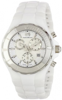 TechnoMarine Women's 110030C Cruise Ceramic Chronograph Silver-Tone Bezel White Watch