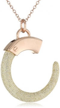 Rebecca Minkoff Pave Round Horn Pendant Necklace